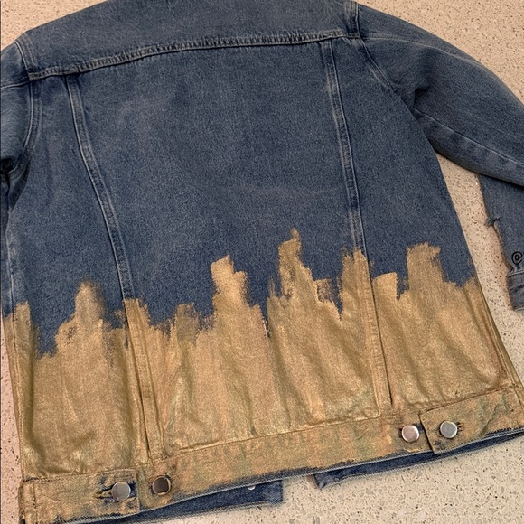 Denim and Gold Women's Jacket - Picture 6 of 6